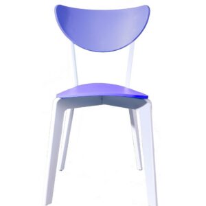 Silla LINA, apilable, polipropileno blanco y azul