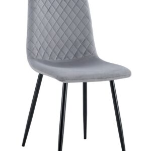 Silla LUCIA NEW, metal, tapizado velvet gris oscuro
