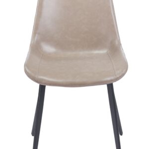 Silla MADRIGAL, metal, similpiel vintage gris