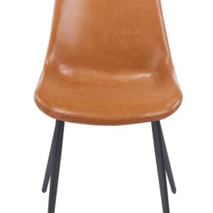 Silla MADRIGAL, metal, similpiel vintage marrón