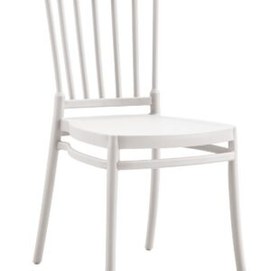 Silla MILOS NEW, apilable, tratamiento anti UV, polipropileno blanco