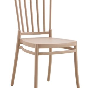 Silla MILOS NEW, apilable, tratamiento anti UV, polipropileno tórtora - Nuevo diseño...