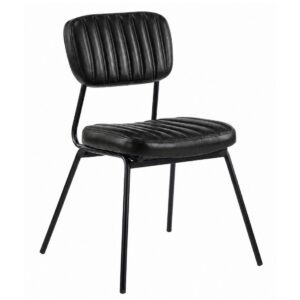 Silla NUREMBERG, metal, similpiel negra