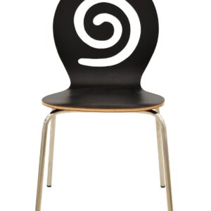 Silla PINSAPO, apilable, acero inoxidable, laminado negro