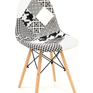 Silla STAR, madera, tejido patchwork combi bgn