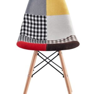 Silla STAR PAT24, madera, tejido patchwork color 24