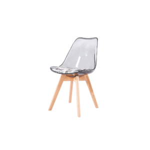 Silla TORRE 4P, madera, transparente, cojín estampado moderno
