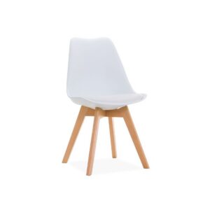 Silla TORRE 4P ( SU ), madera, polipropileno y cojín blanco