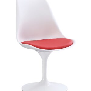 Silla TUL MT, metal, polipropileno blanco, cojín rojo
