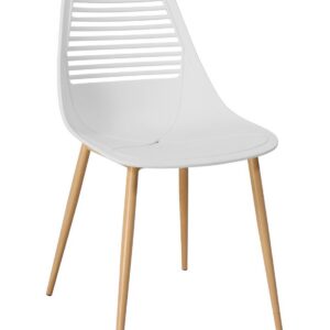 Silla UNCIBAY, metal, polipropileno blanco