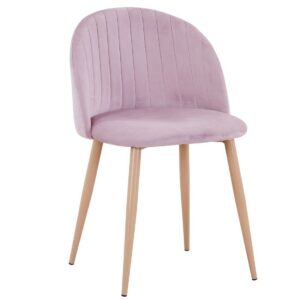 Silla VELVET NEW, patas metálicas, terciopelo rosa 25