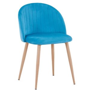 Silla VELVET NEW, patas metálicas, terciopelo turquesa 59