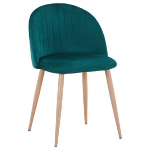 Silla VELVET NEW, patas metálicas, terciopelo verde 56