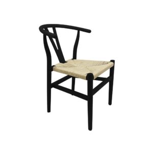 Silla WISH, madera de haya, color negro, fibra trenzada