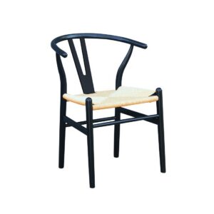 Silla WISH, madera de haya, negro, fibra trenzada