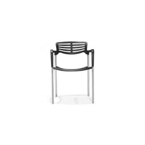 Sillón ALBENIZ, cromado, polipropileno negro