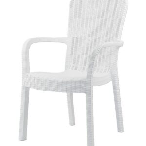 Sillón ARUBA, apilable, polipropileno blanco