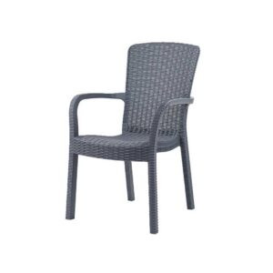 Sillón ARUBA, apilable, polipropileno gris
