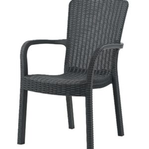 Sillón ARUBA, apilable, polipropileno marrón chocolate