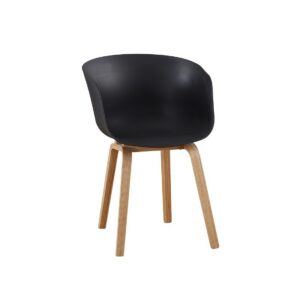 Sillón AWAK, madera curvada, polipropileno negro