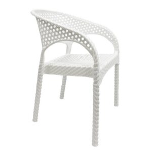 Sillón CALVIN, apilable, polipropileno blanco