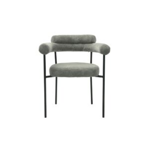 Sillón CERVANTES, metal, tapizado tejido bouclé gris