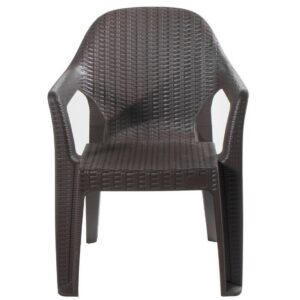 Sillón CIES, apilable, polipropileno marrón chocolate