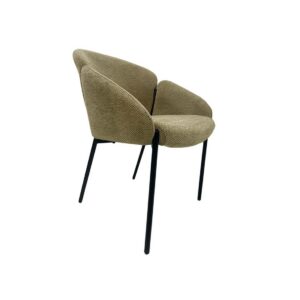 Sillón GIORGIO, metal, tapizado chenilla marrón visón