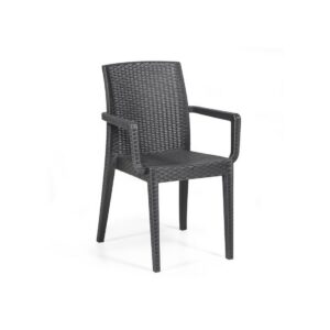 Sillón GLADY, apilable, polipropileno antracita
