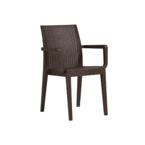 Sillón GLADY, apilable, polipropileno marrón chocolate