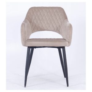 Sillón HONORIO, metal, tapizado velvet 8 marrón visón