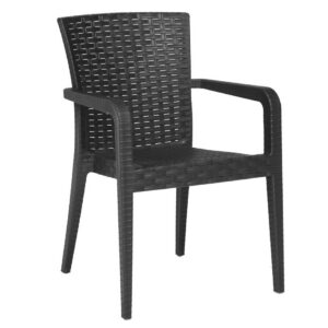 Sillón JAZMIN, apilable, polipropileno antracita