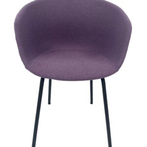 Sillón KIEL, metal, tapizado tejido rosa