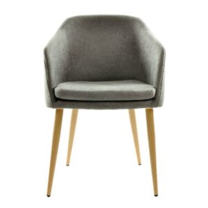 Sillón LART, metal, tapizado tejido linen gris oscuro