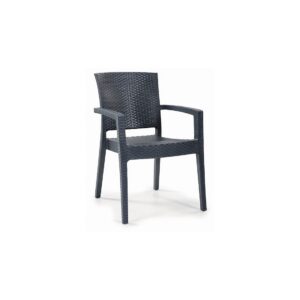 Sillón LIDO, apilable, polipropileno antracita