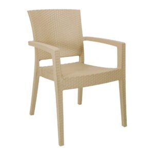 Sillón LIDO, apilable, polipropileno capuccino