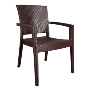 Sillón LIDO, apilable, polipropileno marrón chocolate