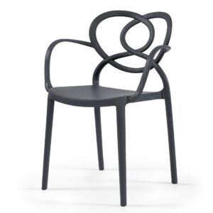 Sillón LOVE, apilable,  polipropileno antracita