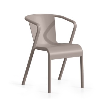 Sillón LUGO, apilable,  polipropileno tórtora