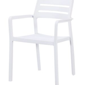 Sillón MADEIRA, apilable, polipropileno blanco