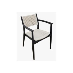 Sillón MILTON, apilable, polipropileno antracita y blanco