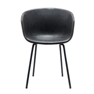 Sillón MISSOURI, metal, similpiel cuero marrón y negro