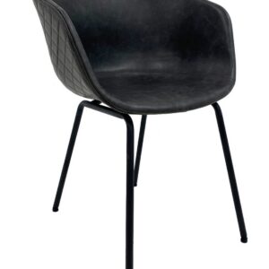 Sillón MISSOURI, metal, similpiel negra