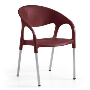 Sillón MOON, aluminio, polipropileno burdeos*