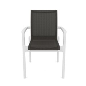 Sillón NEPTUNO, apilable, polipropileno blanco, batyline antracita