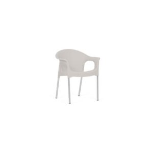 Sillón NILO, aluminio, apilable, polipropileno gris claro*