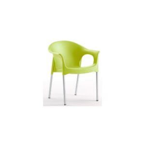 Sillón NILO, aluminio, apilable, polipropileno verde lima*