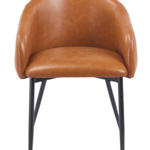 Sillón PELAYO, metal, similpiel vintage marrón
