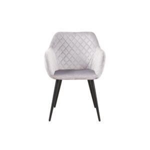 Sillón ROLANDO, metal, tapizado velvet 13 gris claro