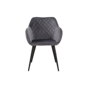Sillón ROLANDO, metal, tapizado velvet 21 gris oscuro